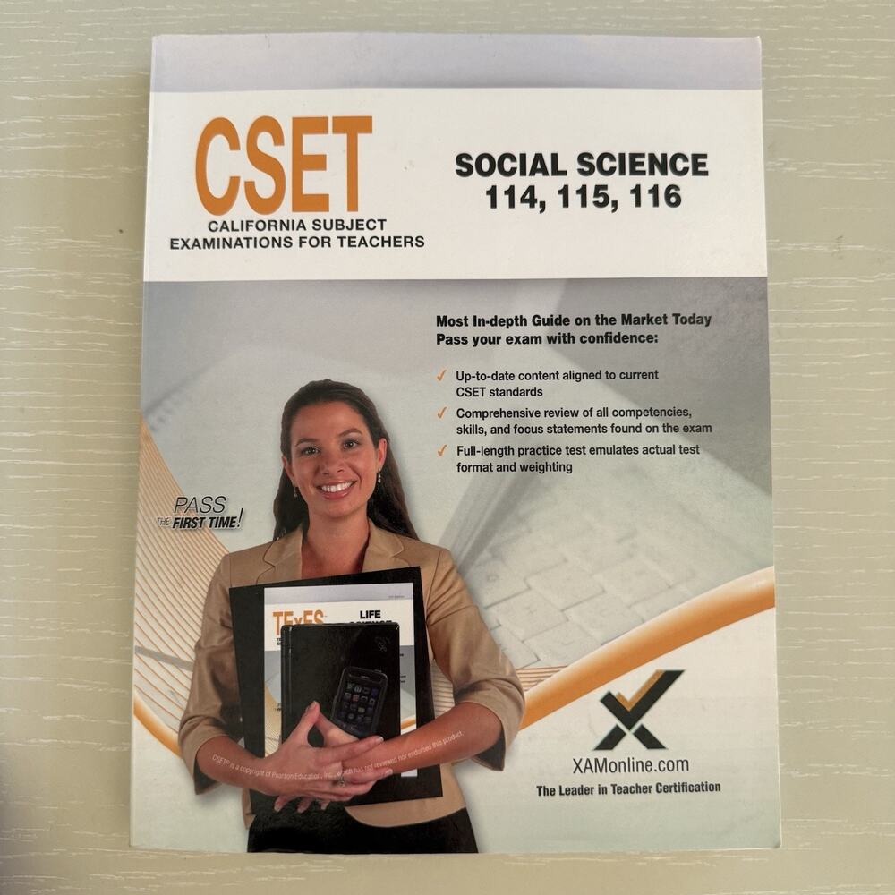 CSET Social Science 114 115 116 Teacher Certification Test Prep Study Guide GOOD